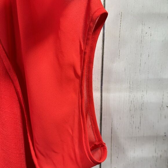 Umgee Linen Blend Boho Dolman Neon Orange High Low Minimalist Top Blouse - Picture 9 of 12